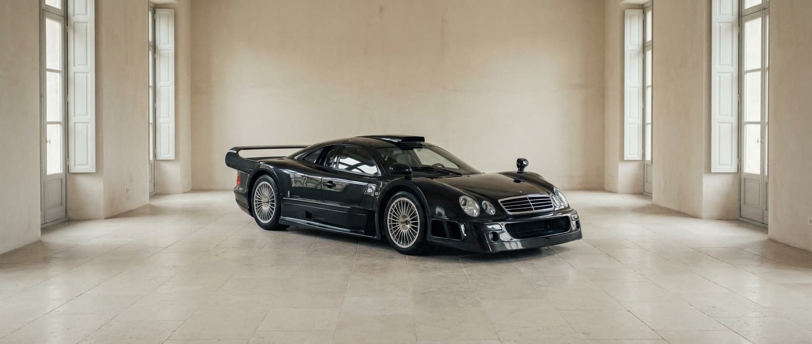 A Mercedes-Benz CLK GTR in the Cheval Noir atelier